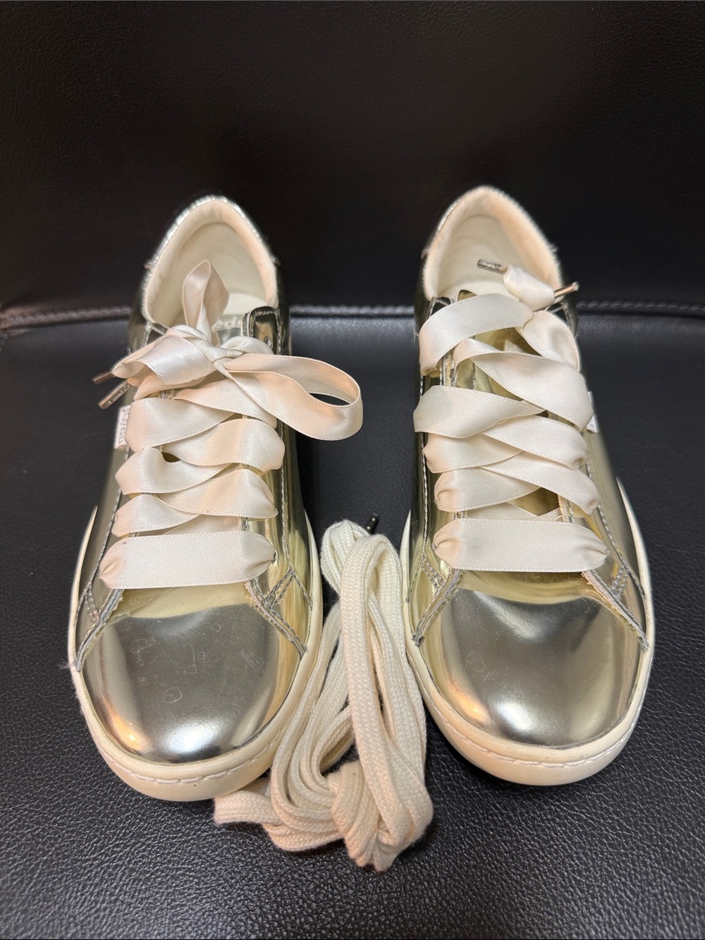 Keds x Kate Spade New York Ace Sneakers in Metallic Gold Ginish - Picture 2 of 11